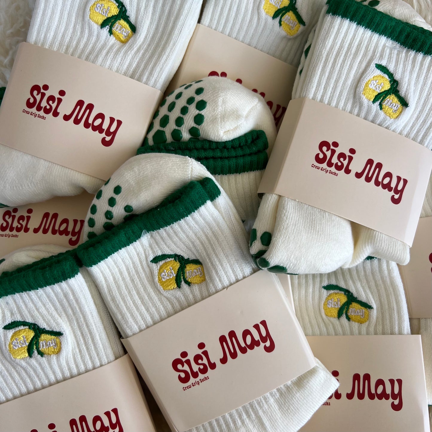 Lemon Crew Grip Socks