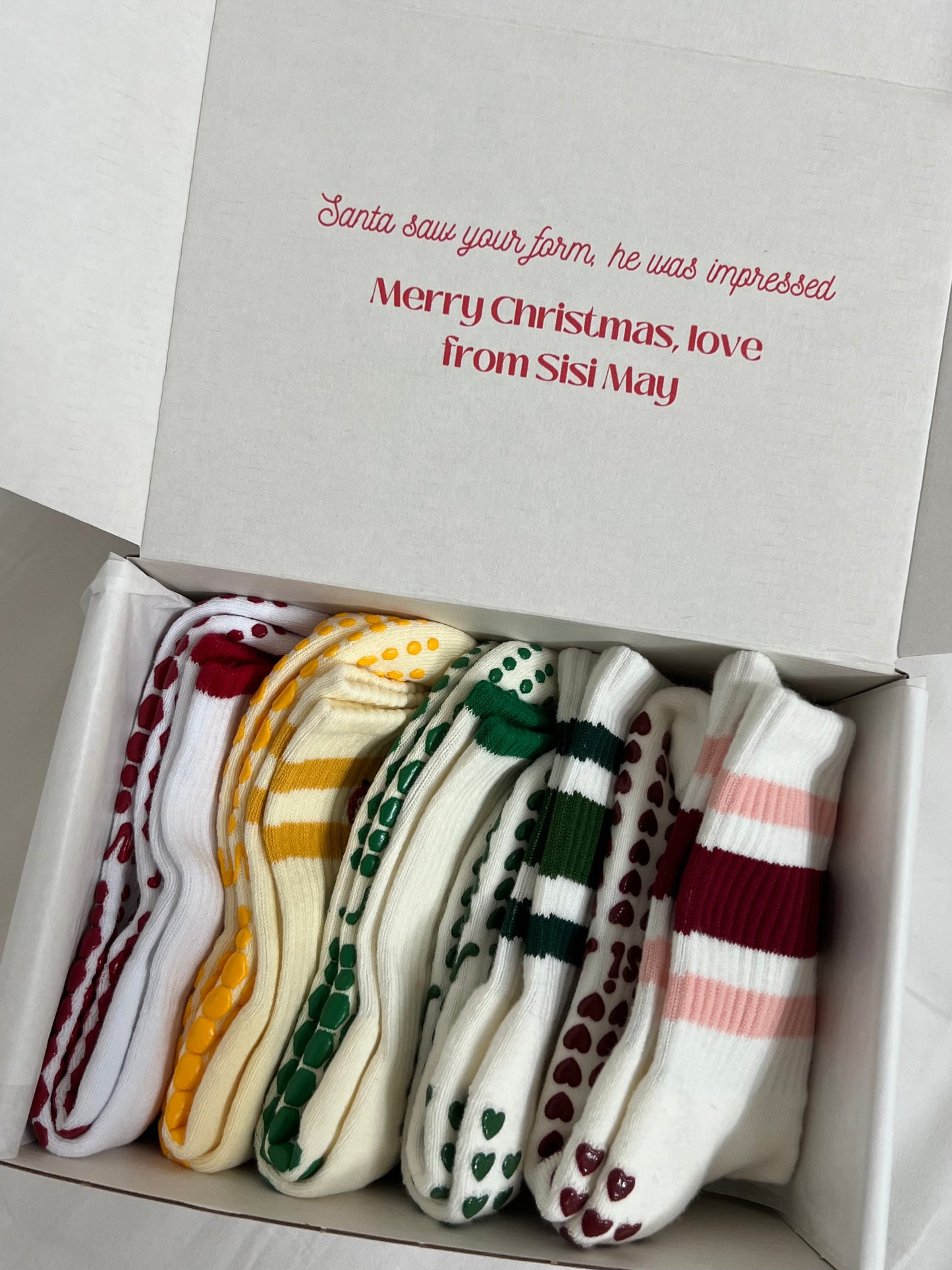 Retro Grey Crew Grip Socks