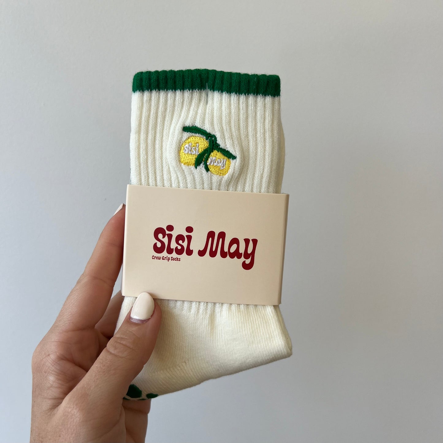 Lemon Crew Grip Socks