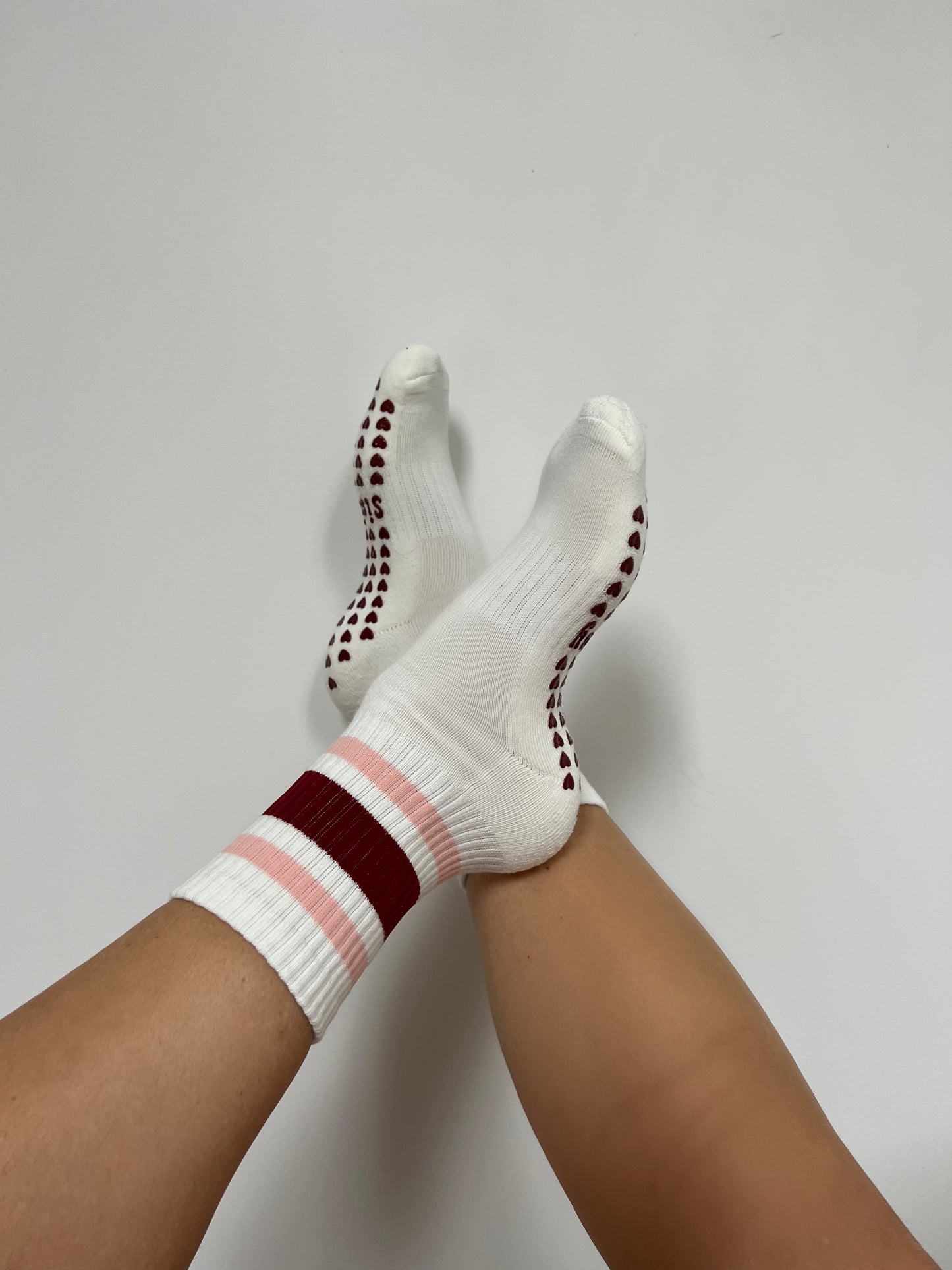 Retro Maroon Crew Grip Socks