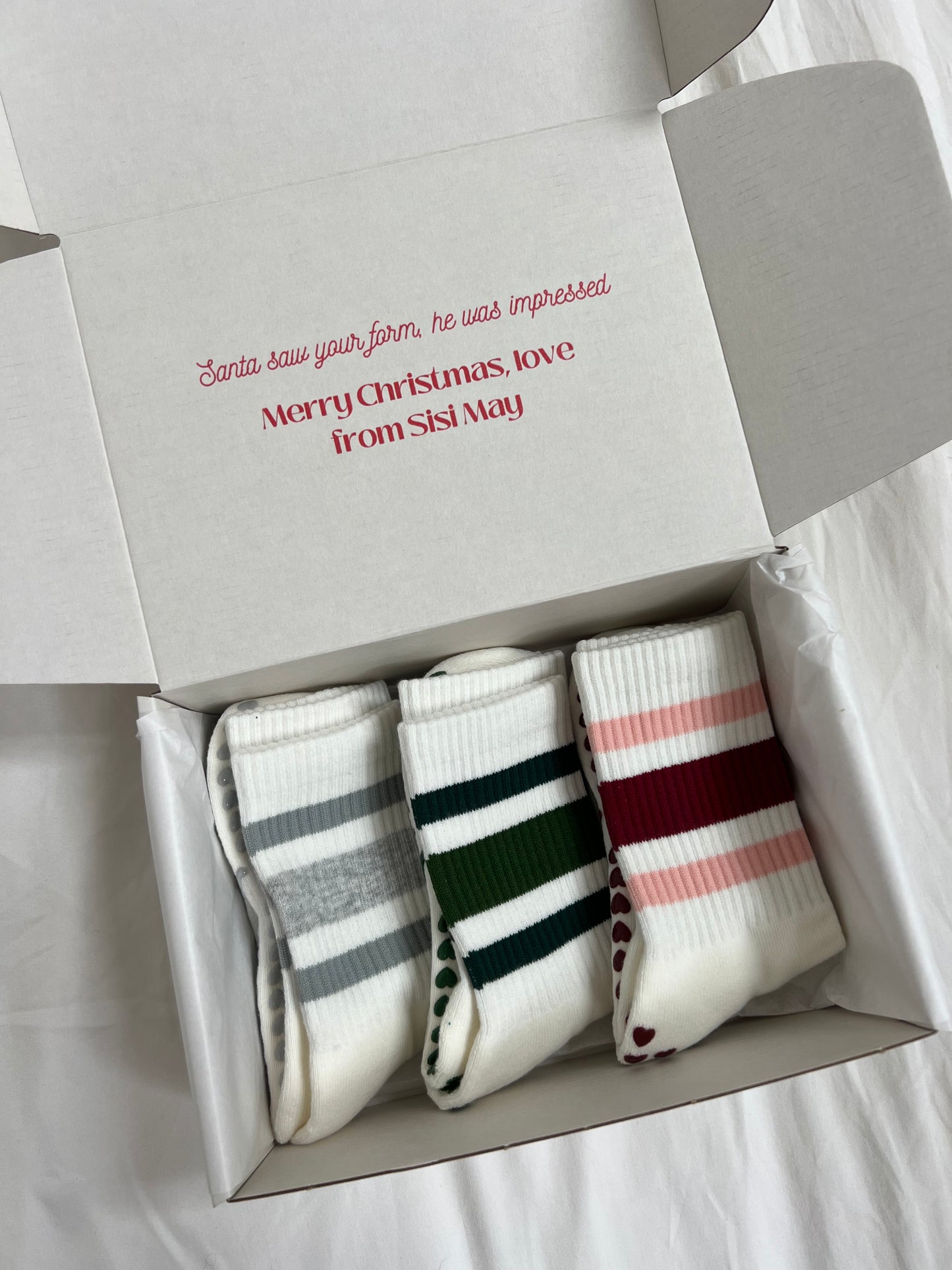 Retro Grey Crew Grip Socks